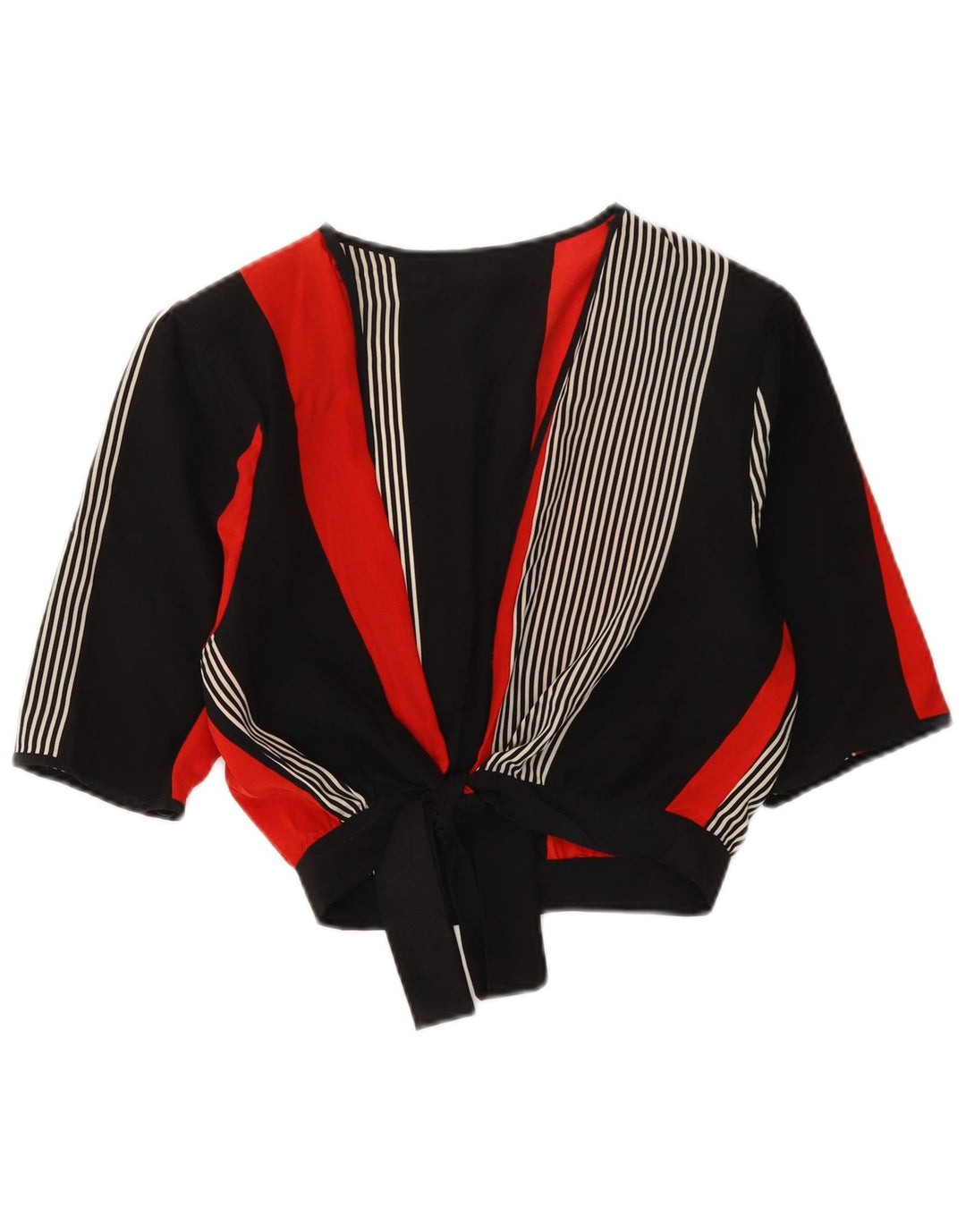 Vintage γυναικεία ζακέτα Crop UK 12 μεσαία πολύχρωμη ριγέ
