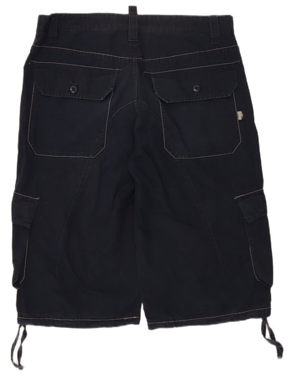 Vintage Mens Cargo Shorts IT 50 Large W34 Navy Blue Cotton