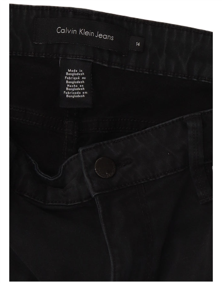 CALVIN KLEIN Γυναικείο Slim Jeans US 14 XL W34 L32 Μαύρο βαμβακερό