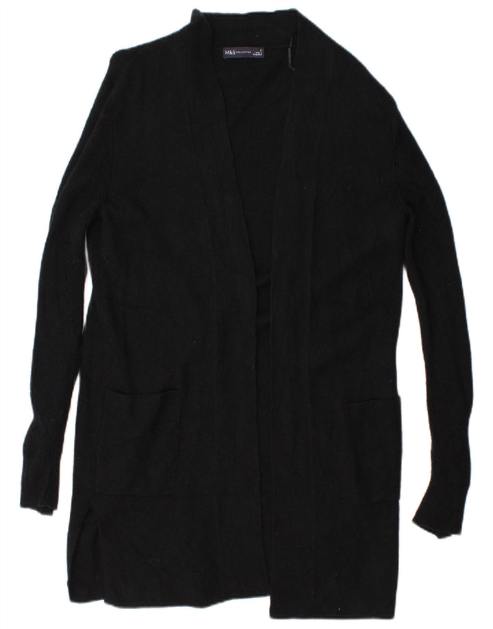 Marks & Spencer Γυναικείο Longline ανοιχτό πουλόβερ ζακέτα UK 8 Small Black