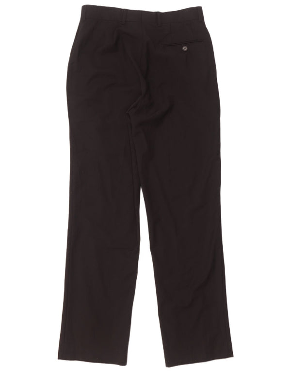 Zara Mens Straight Suit Trousers EU 46 XL W36 L33 Black Wool