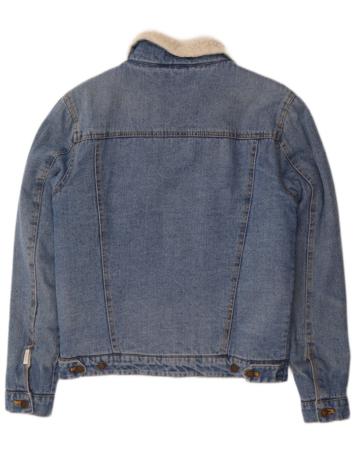 Flatbush γυναικείο υπερμεγέθη Sherpa τζιν μπουφάν UK 10 Small Blue Polyester