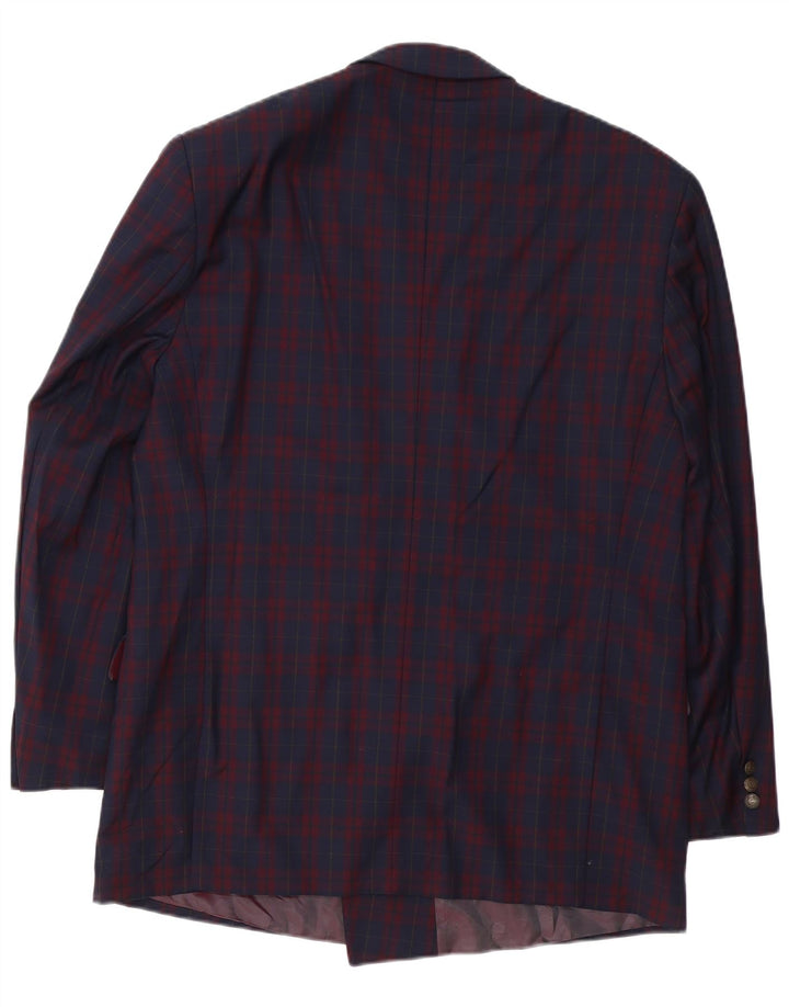 Policarpo Ανδρικό σακάκι με διπλό στήθος UK 40 Large Navy Blue Check