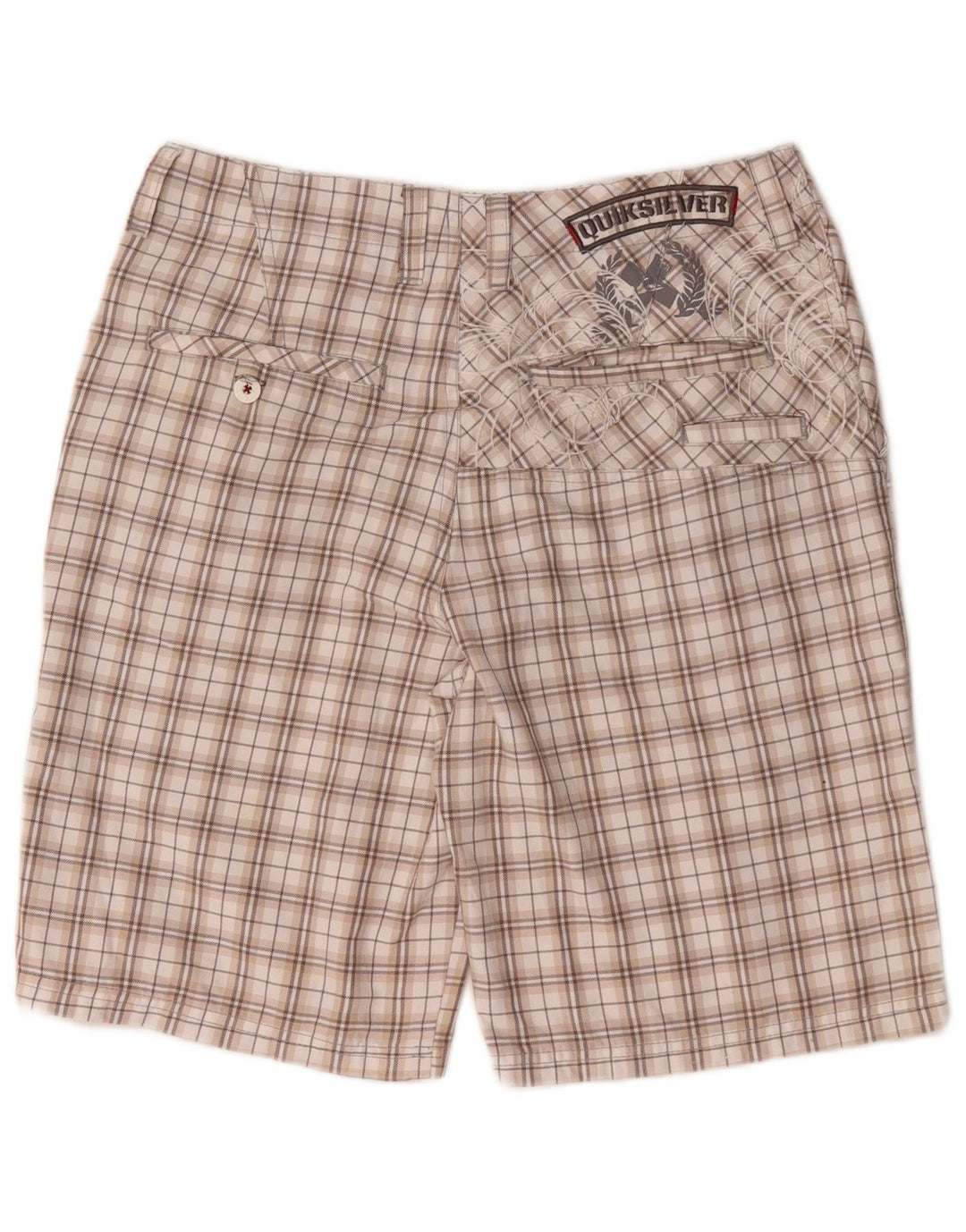 Ανδρικό γραφικό σορτς Chino Quiksilver Medium W32 Beige Check Polyester