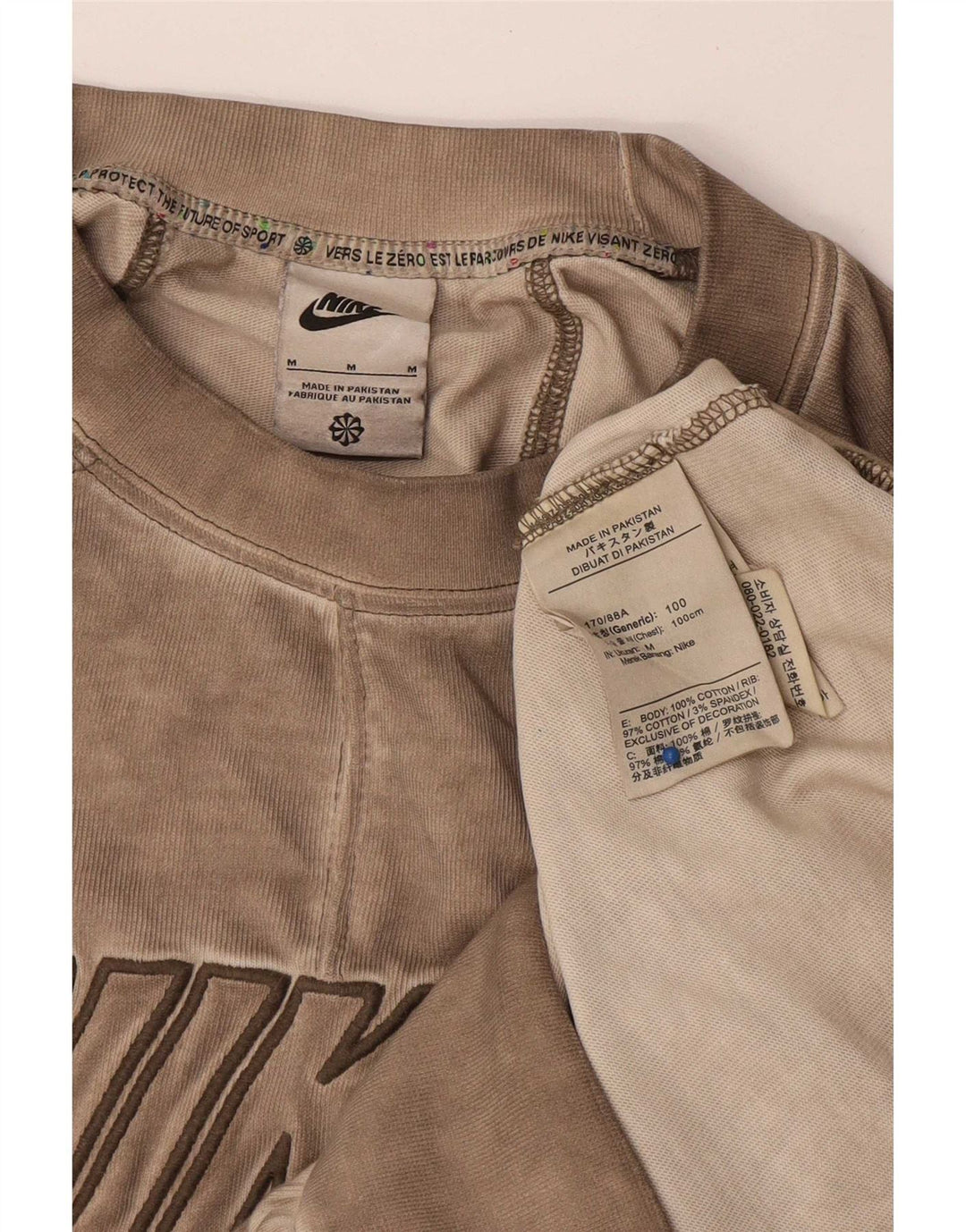 Ανδρικό γραφικό φούτερ Nike, μεσαίο μπεζ, βαμβακερό