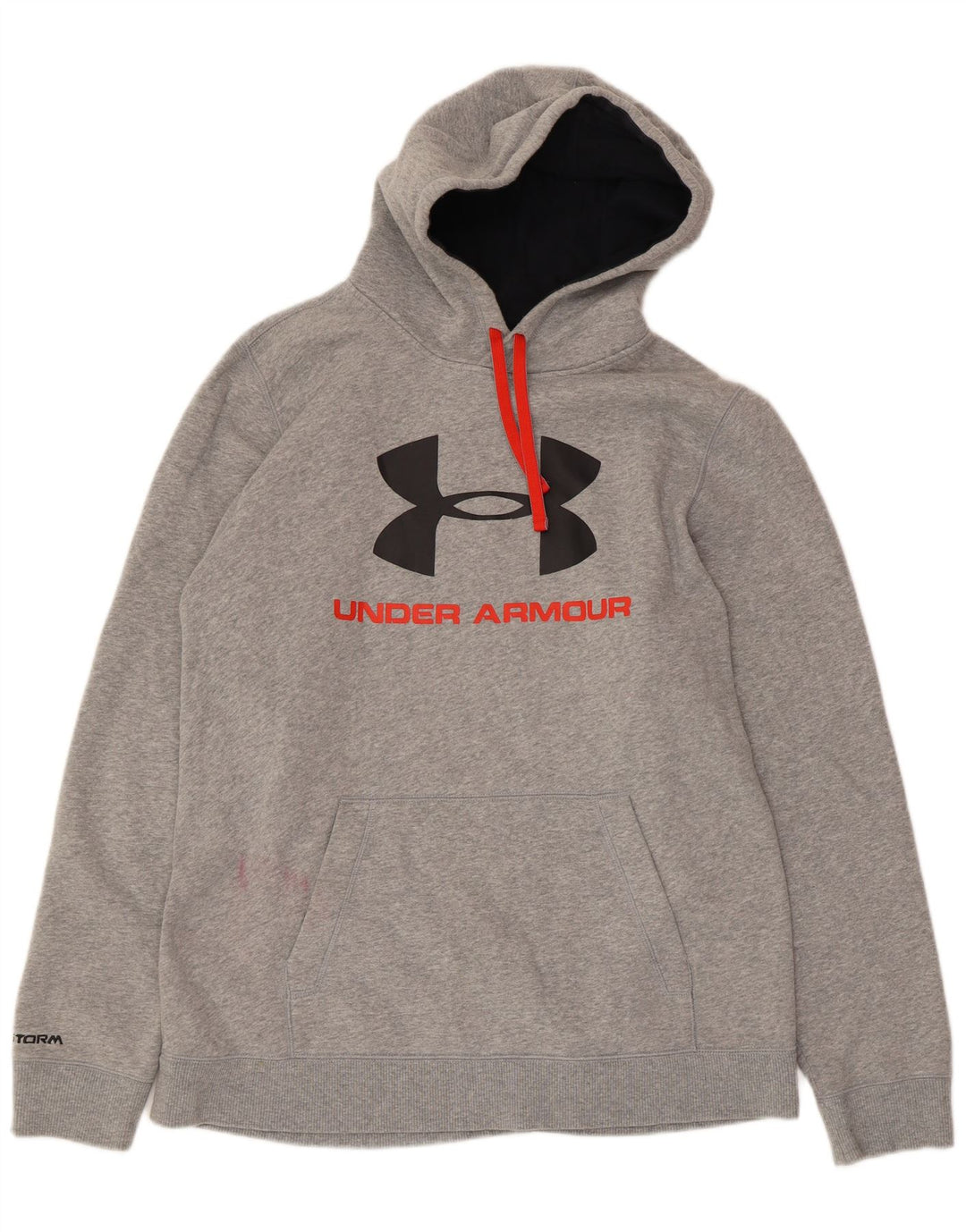 UNDER ARMOR Ανδρικό γραφικό φούτερ με κουκούλα, μεγάλο γκρι βαμβάκι