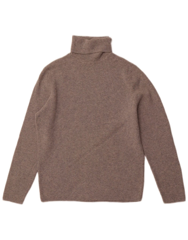 MASSIMO DUTTI Γυναικείο πουλόβερ με ρολό λαιμόκοψη UK 16 μεγάλο γκρι μαλλί