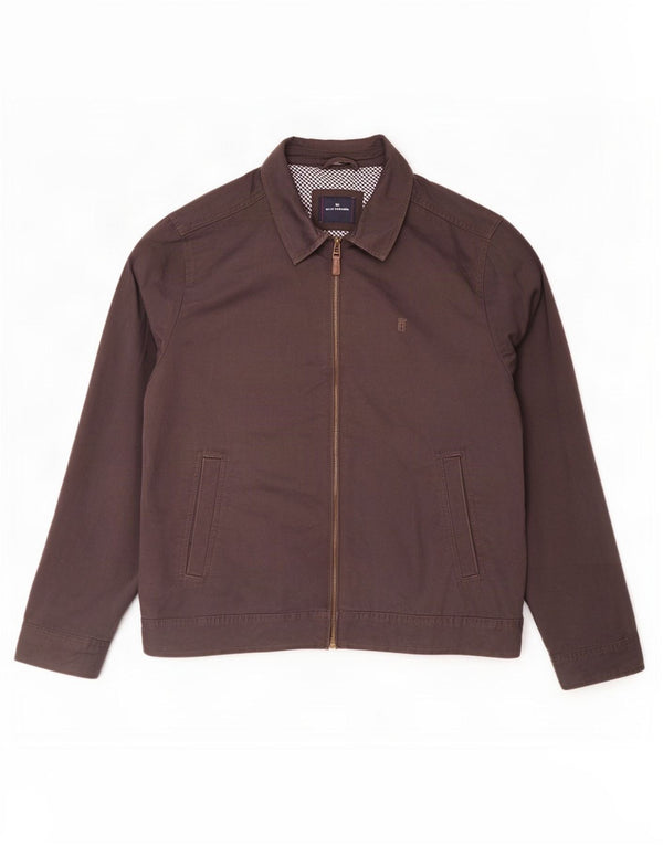 Marks & Spencer Ανδρικό Μπουφάν Μπλε Harbor Bomber UK 42 XL Καφέ βαμβακερό