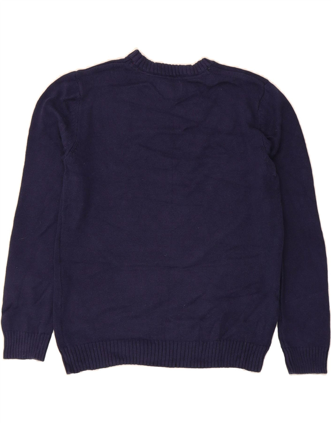 IZOD Boys Regular Crew Neck Jumper Sweater 14-15 Years Large  Navy Blue Vintage Izod and Second-Hand Izod from Messina Hembry 