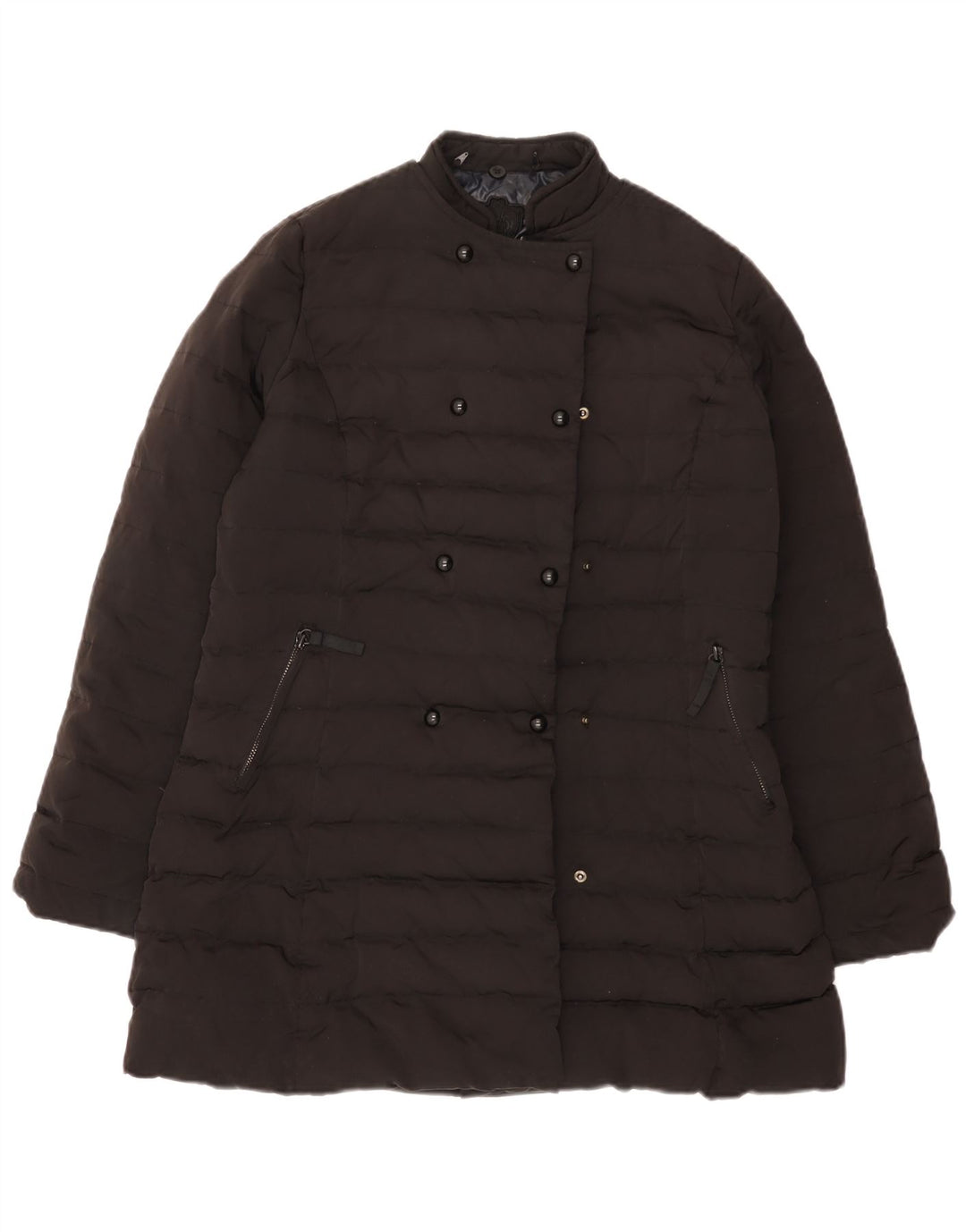 Massimo Dutti Γυναικείο παλτό UK 16 Large Μαύρο Πολυεστέρας