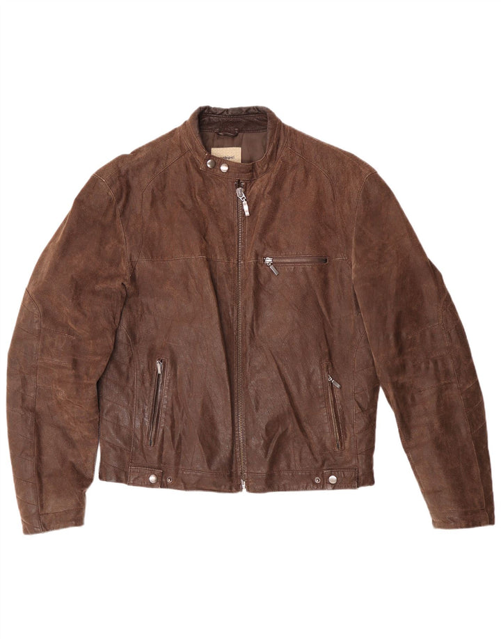 Δερμάτινο μπουφάν Conbipel Mens Moto Racer IT 46 Small Brown Leather
