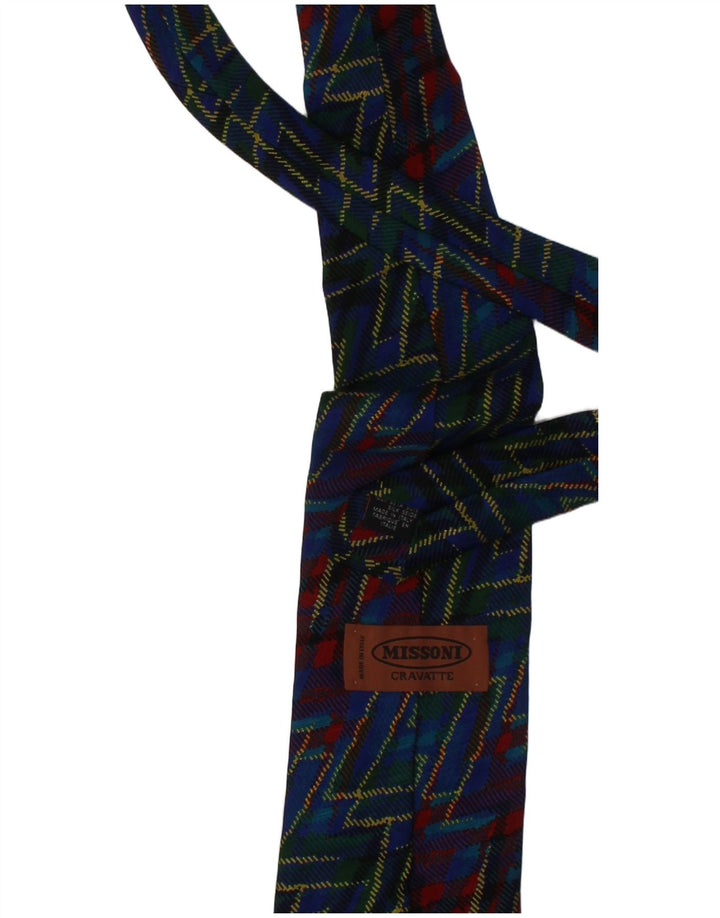 Missoni Ανδρική Cravatte Γραβάτα One Size Navy Blue γεωμετρικό μετάξι