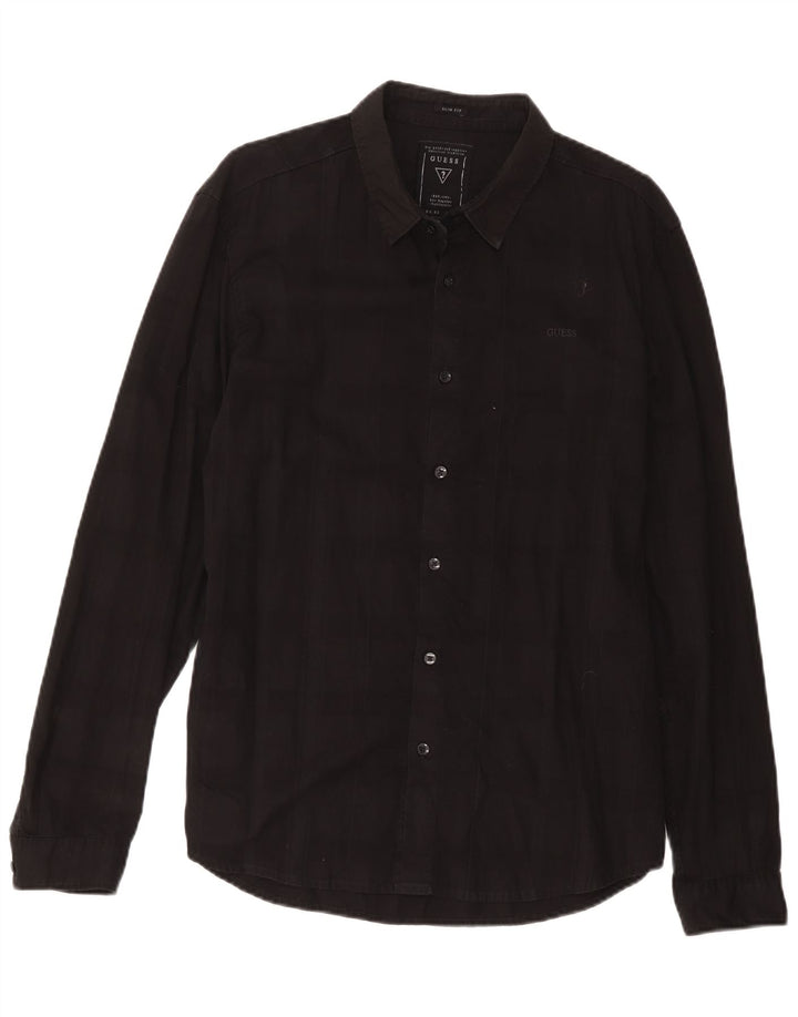 Ανδρικό πουκάμισο Guess Slim Fit Large Black Check Cotton