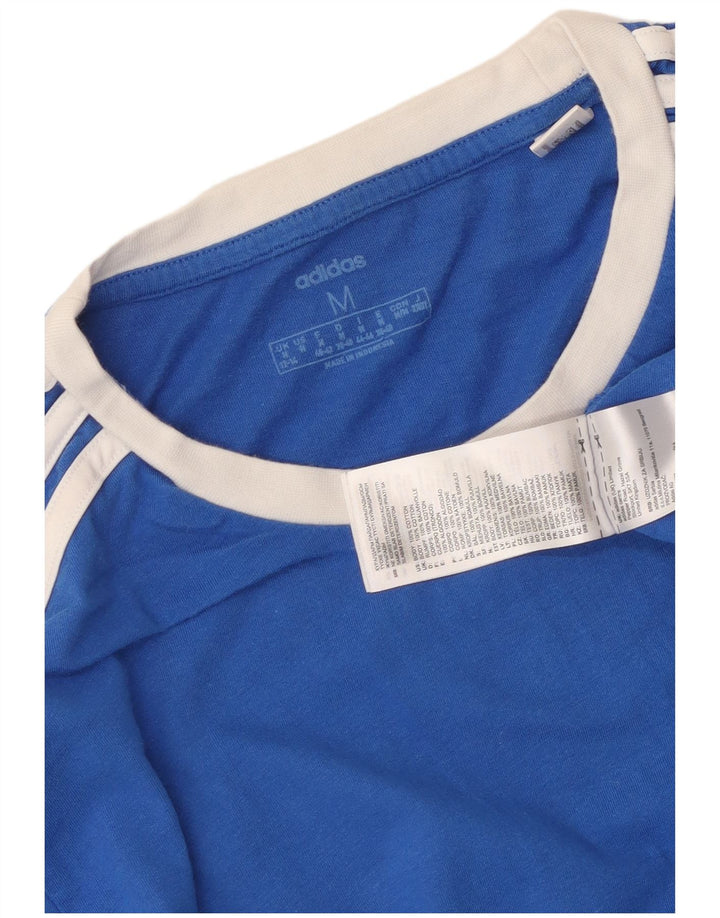 Adidas Γυναικείο T-Shirt Top UK 12/14 μεσαίο μπλε βαμβακερό