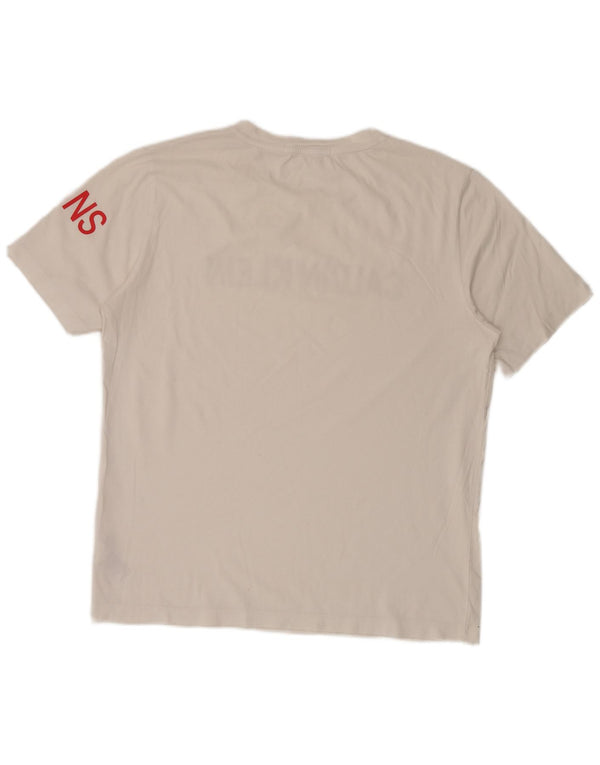 Calvin Klein Jeans Ανδρικό γραφικό T-Shirt Top XL Λευκό βαμβακερό