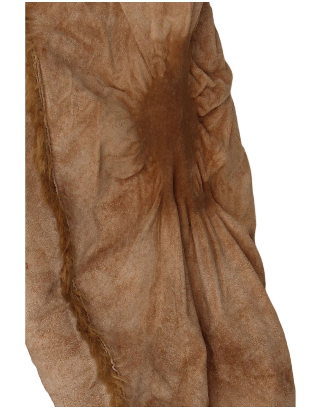 Zara Γυναικείο Shearling Jacket UK 14 Medium Beige Leather