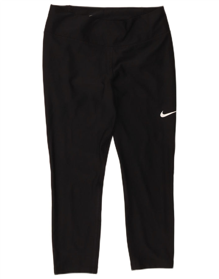 Γυναικείο κολάν NIKE Dri Fit Capri UK 12 μεσαίο μαύρο πολυεστέρα