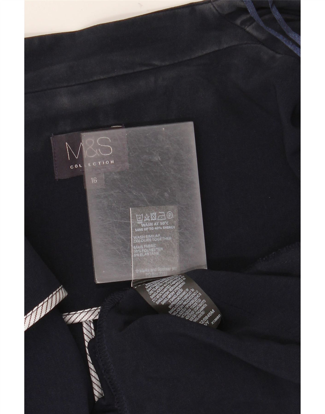 Marks & Spencer Γυναικείο Open Blazer Jacket UK 16 Large Navy Blue Polyester