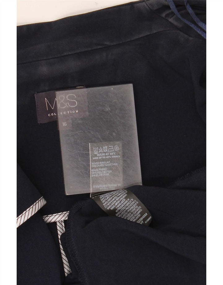 Marks & Spencer Γυναικείο Open Blazer Jacket UK 16 Large Navy Blue Polyester
