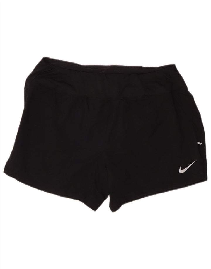 Nike γυναικείο Dri Fit κανονικό αθλητικό σορτς UK 14 Μεσαίο μαύρο πολυεστέρα
