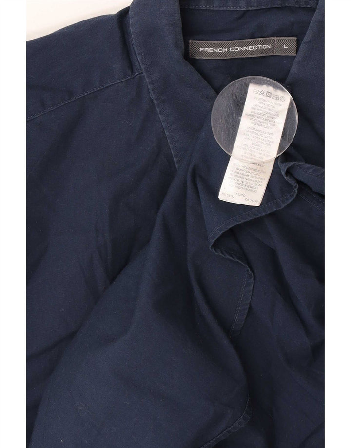 Ανδρικό πουκάμισο French Connection Μεγάλο Navy Blue από βαμβάκι