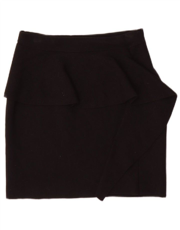 Zara Γυναικεία Μίνι Φούστα Peplum Medium W28 Μαύρη βισκόζη