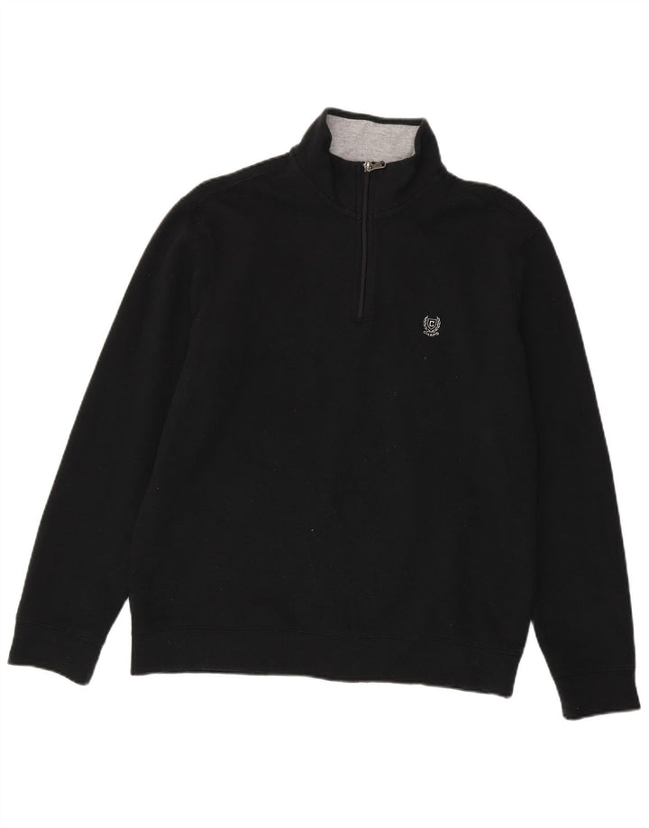 Chaps Γυναικείο Φούτερ με φερμουάρ, Jumper UK 16 μεγάλο μαύρο βαμβακερό