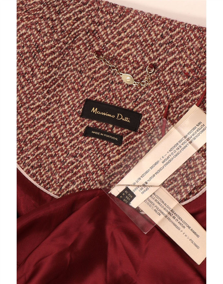 Massimo Dutti Γυναικείο Πανωφόρι UK 14 Βισκόζη από μεσαίο κόκκινο ψαροκόκκαλο