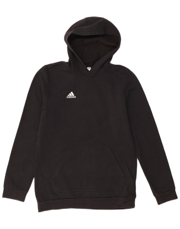 Adidas Boys Hoodie Jumper 15-16 ετών Μαύρο βαμβακερό