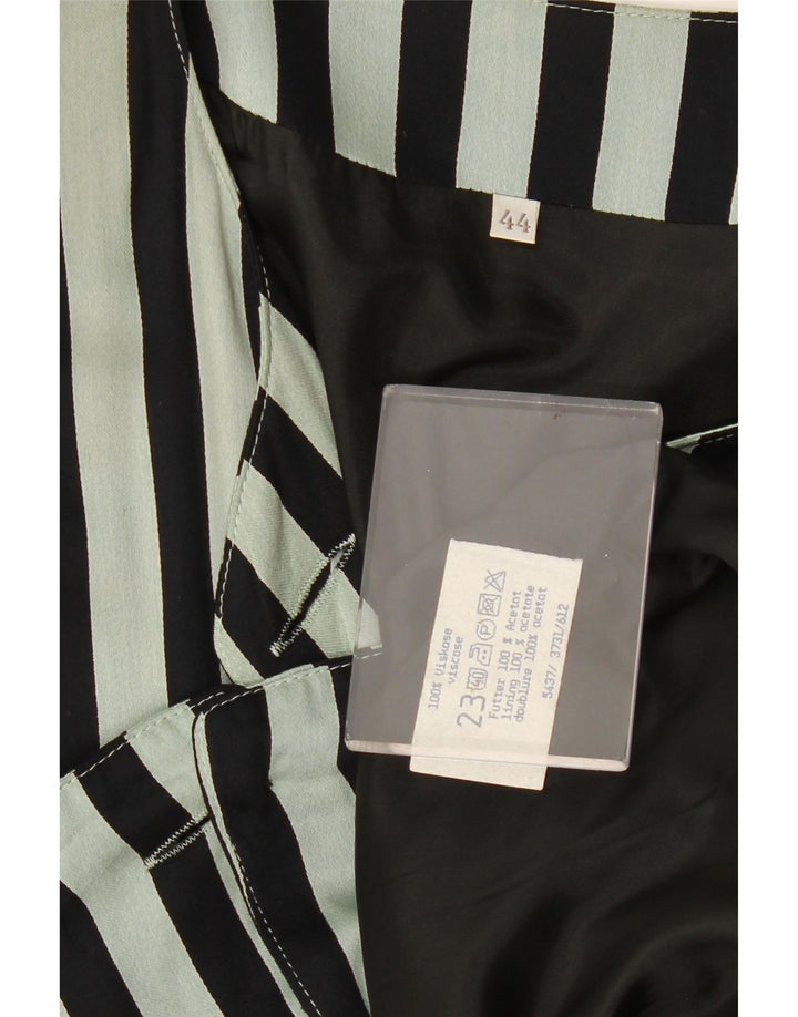 Vintage γυναικείο πουκάμισο μπλούζα EU 44 XL Πράσινη ριγέ βισκόζη