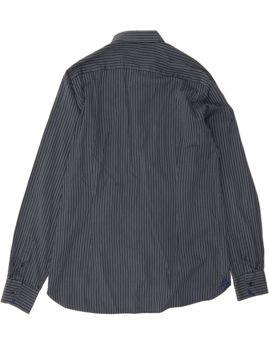TED BAKER Mens Shirt Size 5 XL Navy Blue Striped Cotton Vintage Ted Baker and Second-Hand Ted Baker from Messina Hembry 