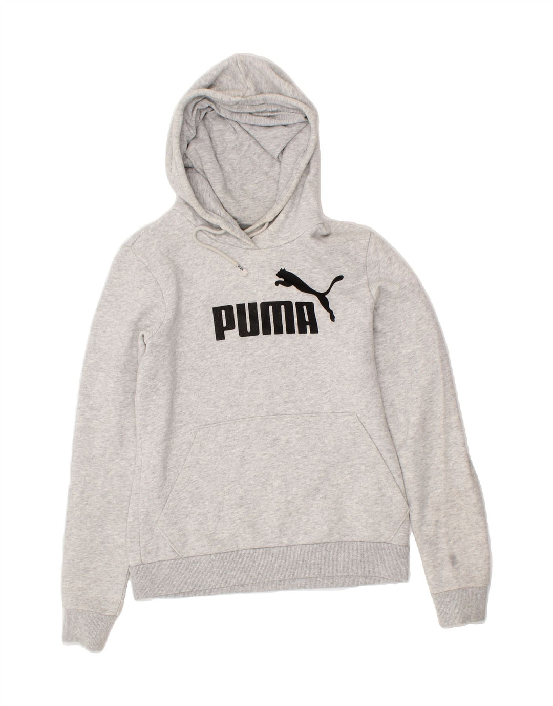 PUMA Womens Graphic Hoodie Jumper UK 10 Small Grey Polyester Vintage Puma and Second-Hand Puma from Messina Hembry 