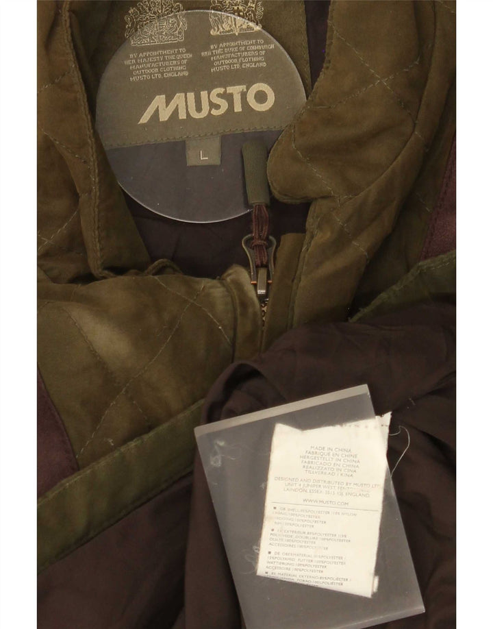 Musto Ανδρικό καπιτονέ μπουφάν UK 40 Large Khaki Colourblock Polyester