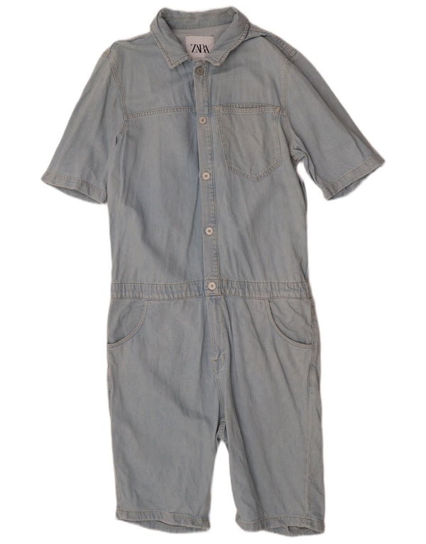 Zara γυναικείο κοντομάνικο τζιν Playsuit UK 14 μεγάλο μπλε βαμβακερό