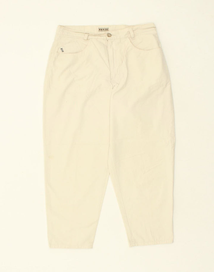 H.I.S Womens Pegged Casual Trousers UK 16 Large W29 L28 Beige Cotton | Vintage H.I.S | Thrift | Second-Hand H.I.S | Used Clothing | Messina Hembry 