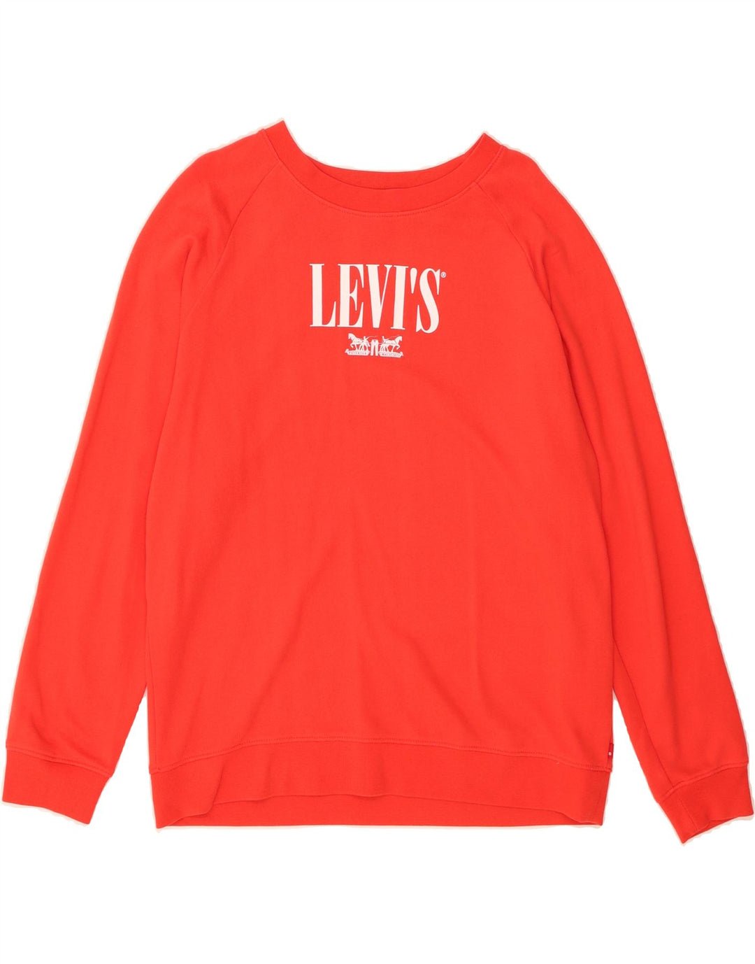 LEVI'S Mens Graphic Sweatshirt Jumper Large Red Cotton Vintage Levi's and Second-Hand Levi's from Messina Hembry 