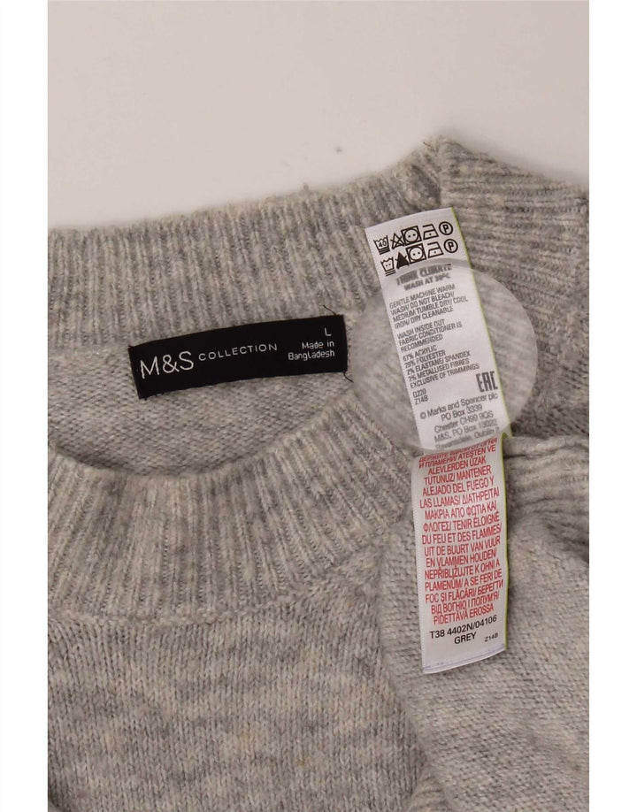 Marks & Spencer Γυναικείο πουλόβερ με λαιμόκοψη UK 16 Large Grey