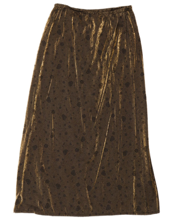 Vintage Γυναικεία Velvet Maxi Φούστα W38 XL Gold Floral