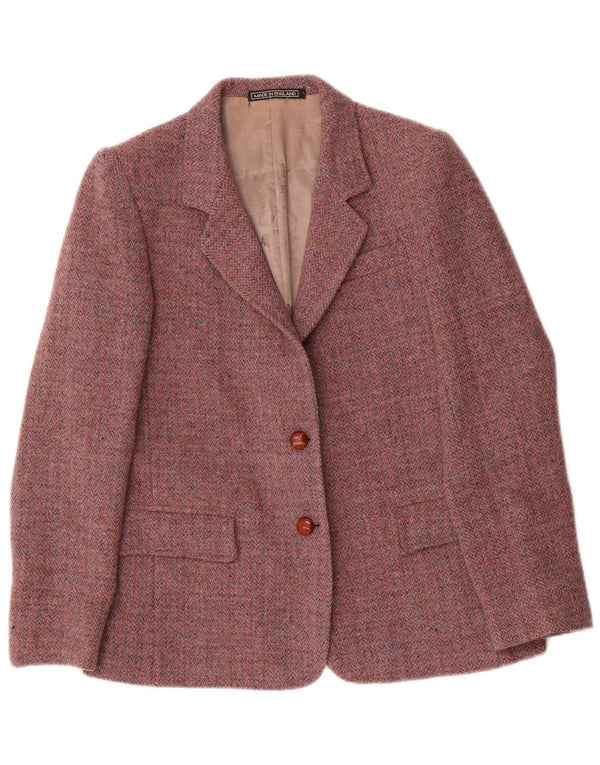 Orvis Γυναικείο Harris Tweed Blazer Jacket UK 12 Medium Red Ψαροκόκκαλο