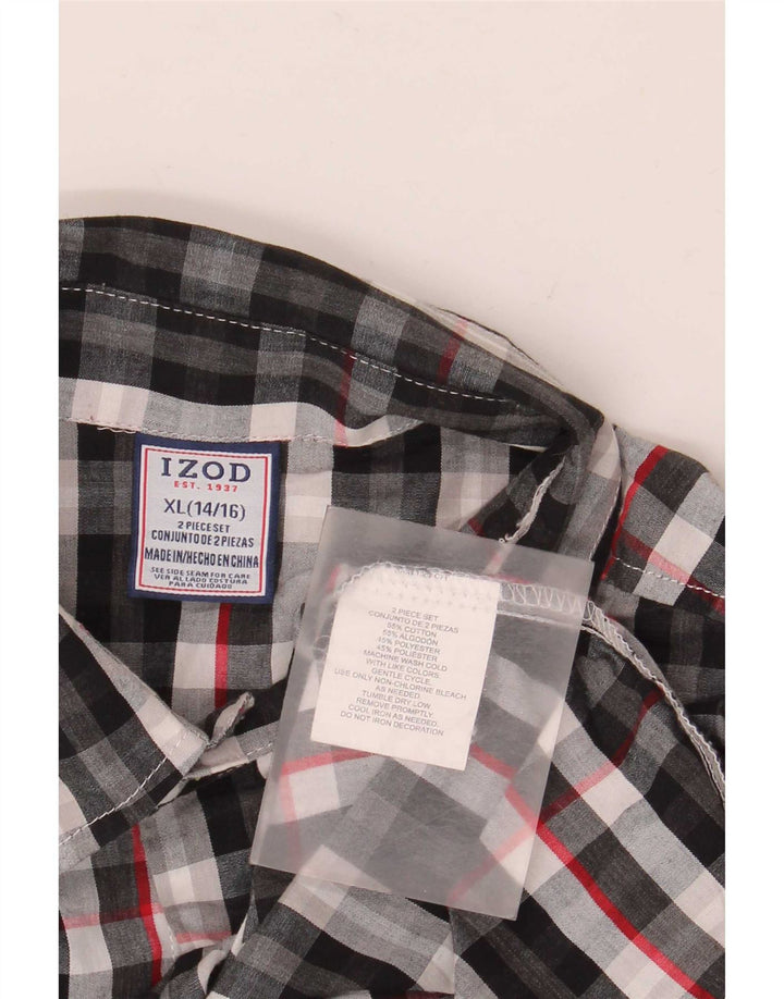 Izod Boys Shirt 14-15 Years XL Πολύχρωμο βαμβακερό καρό