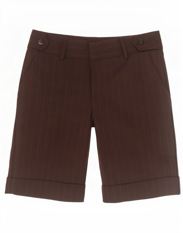Zara Γυναικείο σορτς Chino EU 40 Medium W30 καφέ ριγέ πολυεστέρα