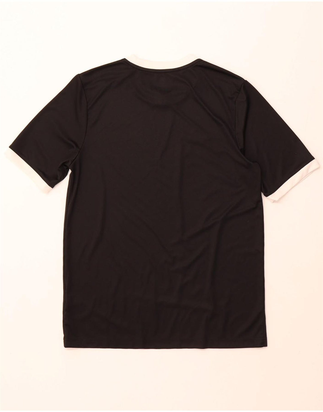 ADIDAS Boys Climalite T-Shirt Top 15-16 Years XL Μαύρο ριγέ πολυεστέρα