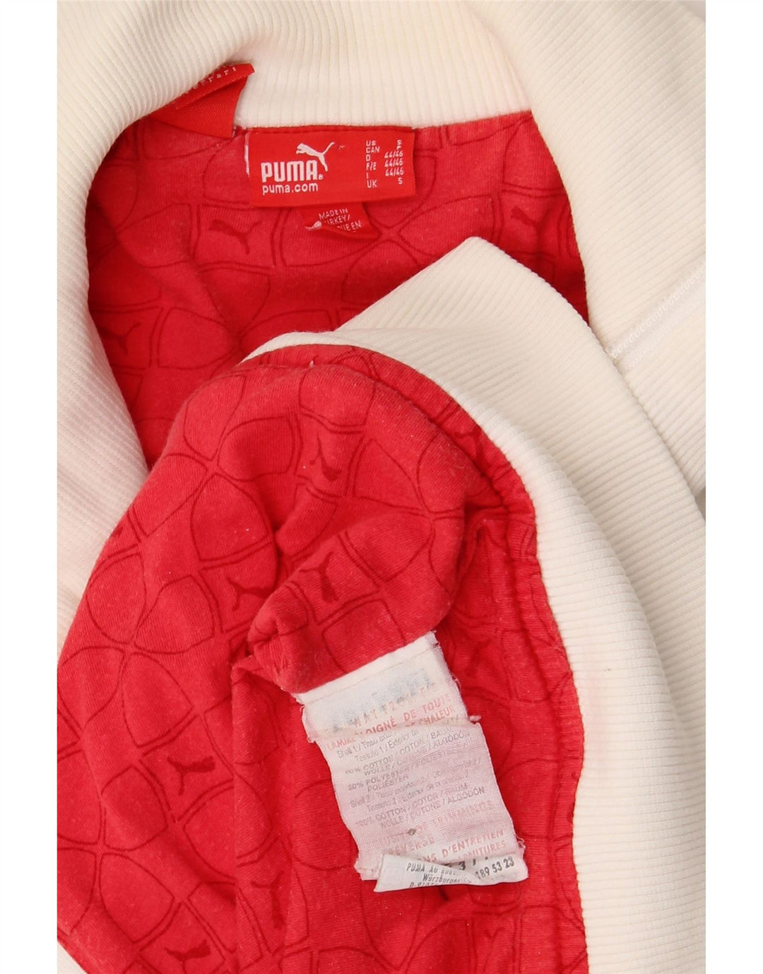 Ανδρική αθλητική φόρμα Puma Μπουφάν Μικρό λευκό βαμβακερό