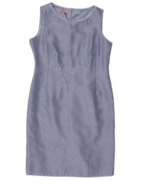 Jaques Vert γυναικείο αμάνικο φόρεμα UK 14 μεγάλο μπλε φλοράλ βισκόζη