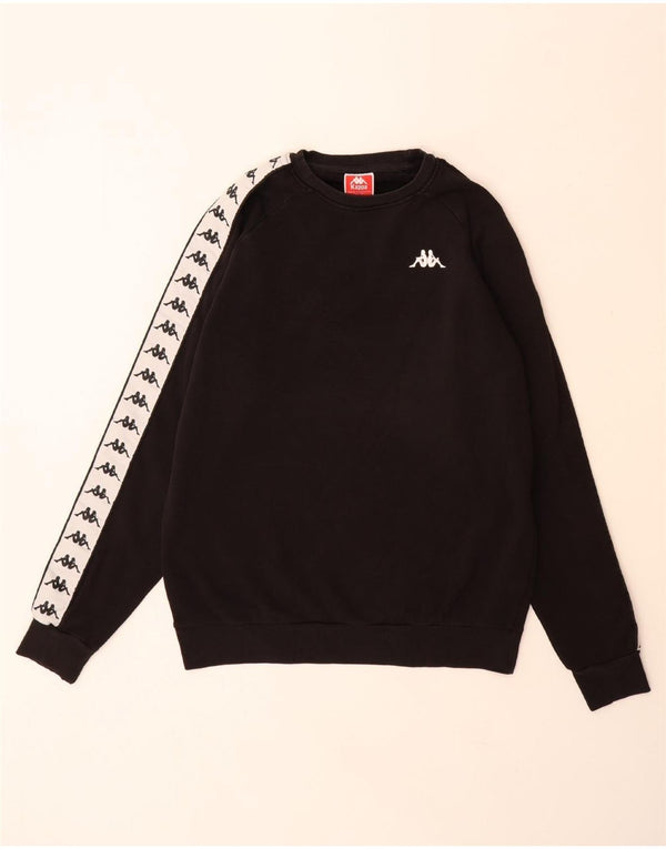 Ανδρικό γραφικό φούτερ KAPPA Jumper Medium Black Colourblock Βαμβακερό
