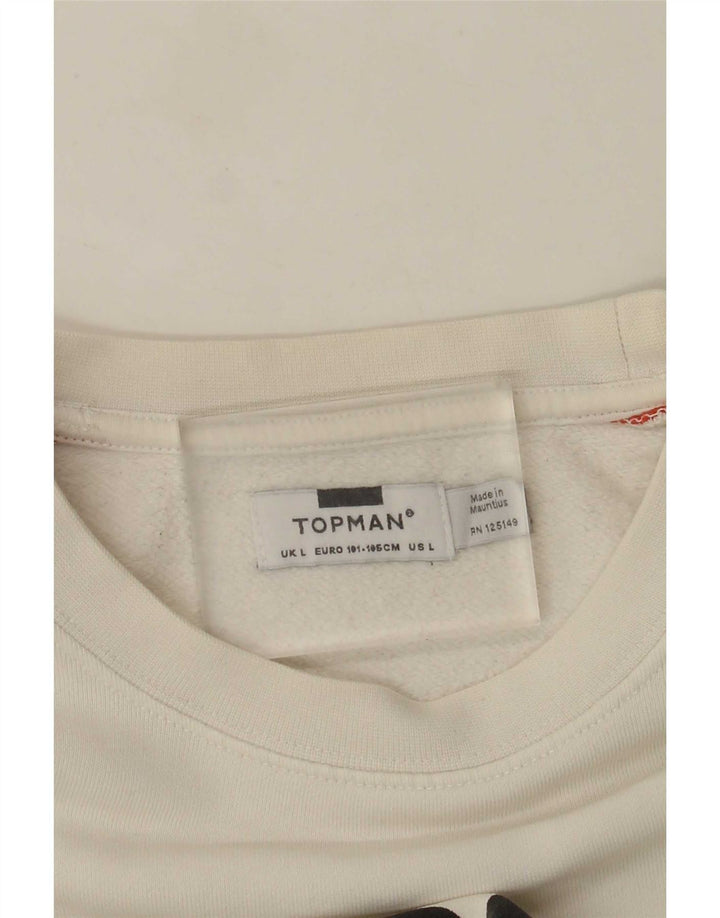 Ανδρικό γραφικό φούτερ Topman Jumper Large White Colourblock