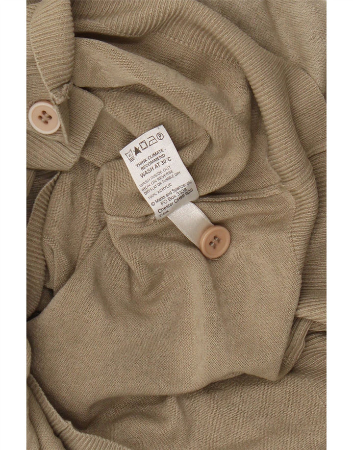 Marks & Spencer Γυναικείο πουλόβερ Μπλε Harbor Cardigan UK 12 Medium Beige