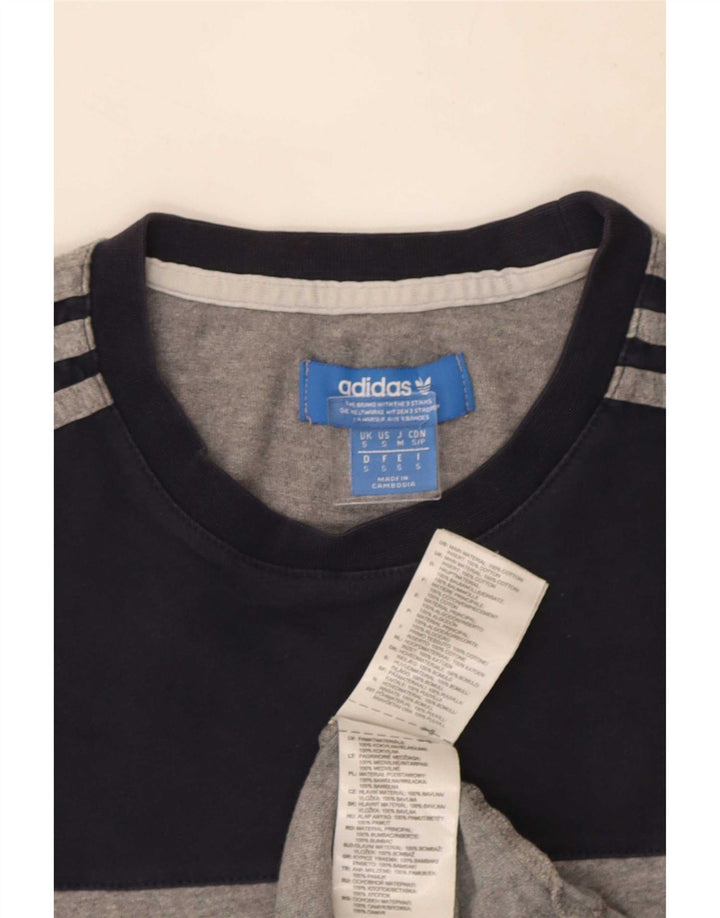 Ανδρικό T-Shirt Adidas Top Small Grey Colourblock Βαμβακερό