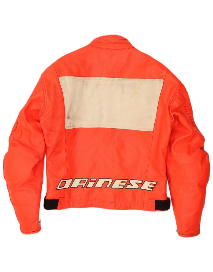 Ανδρικό γραφικό δερμάτινο μπουφάν Racer Dainese IT 50 Medium Orange Colourblock