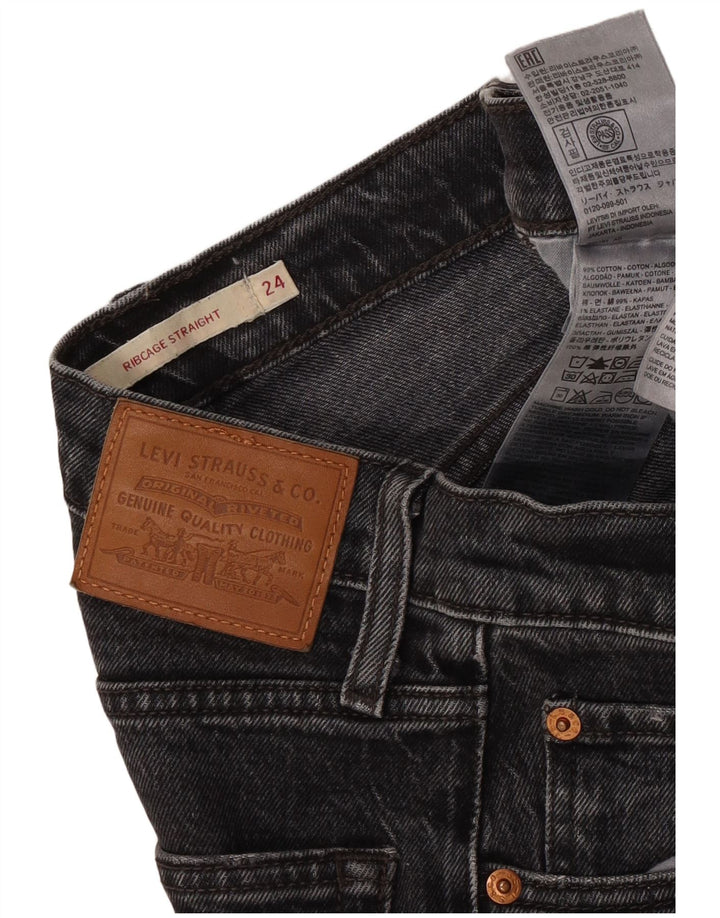 Γυναικείο Levi's Ribcage Straight Jeans W24 L28 Γκρι βαμβακερό